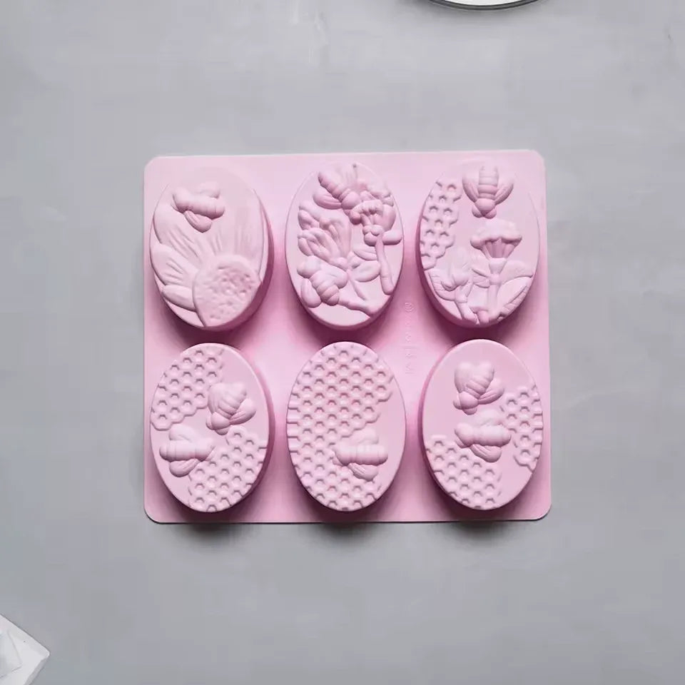 6 Cavity Oval Soap Mold for Crafts