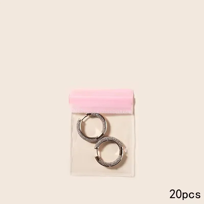 Clear Jewelry Organizer Box with 20 pvc Resealable Zip Bags - Compact Storage Case for Rings, Earrings, Necklaces &amp;  Small Accessories