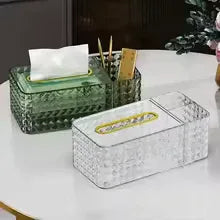 Luxury Plastic Tissue Organizer Box with Lid