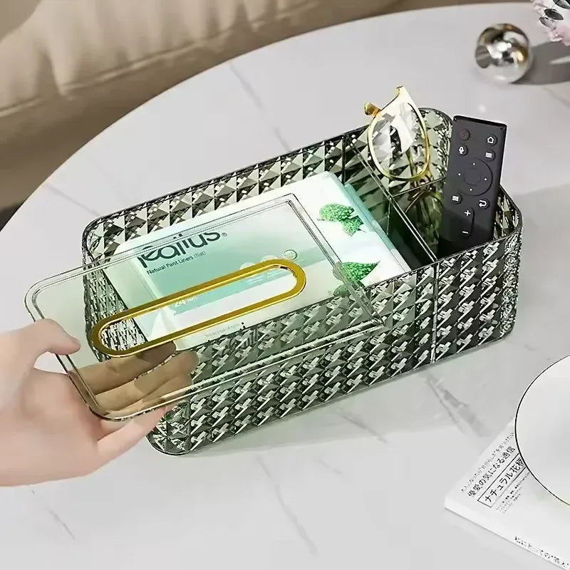 Luxury Plastic Tissue Organizer Box with Lid