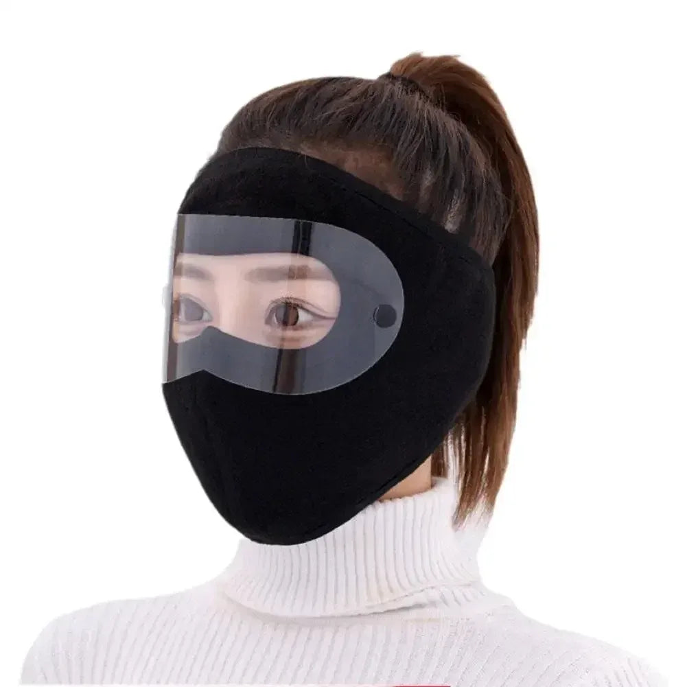 Polar Fleece Winter Mask with Goggles for Outdoor Sports