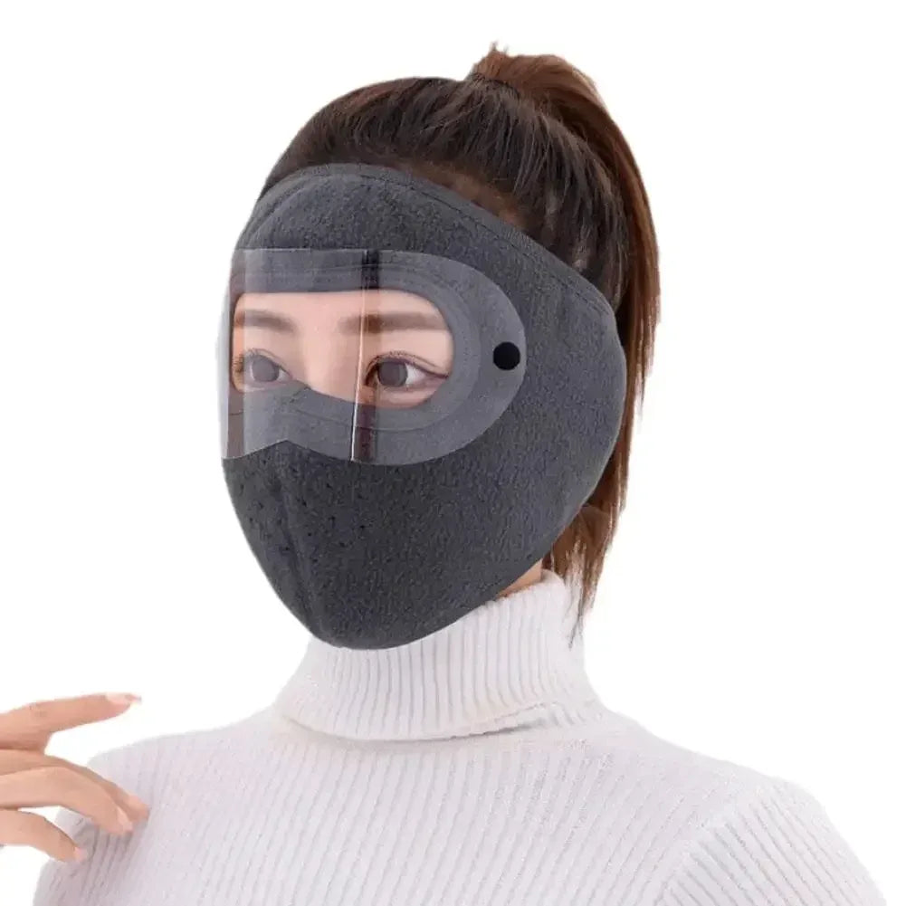 Polar Fleece Winter Mask with Goggles for Outdoor Sports