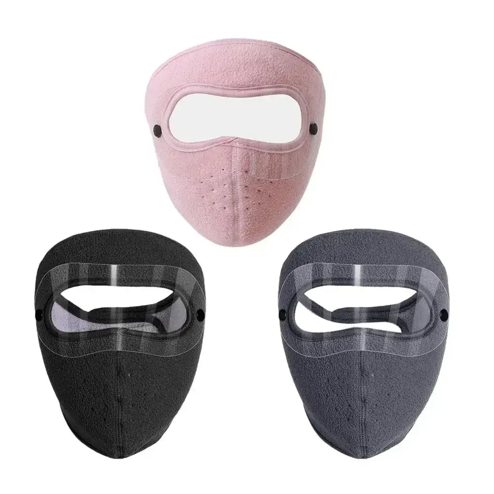Polar Fleece Winter Mask with Goggles for Outdoor Sports