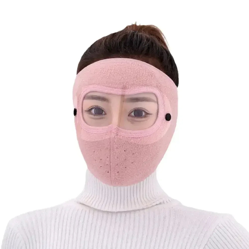 Polar Fleece Winter Mask with Goggles for Outdoor Sports