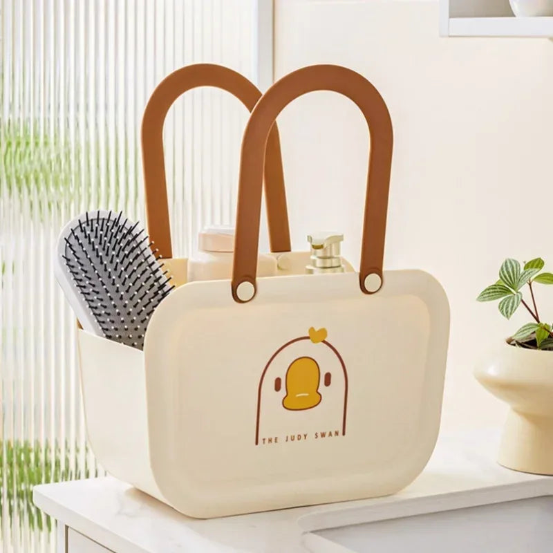 Portable Bathroom Storage Basket with Handles