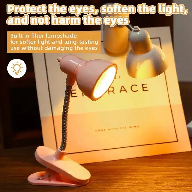 Portable Book Reading Light with Clip & Flexible Neck