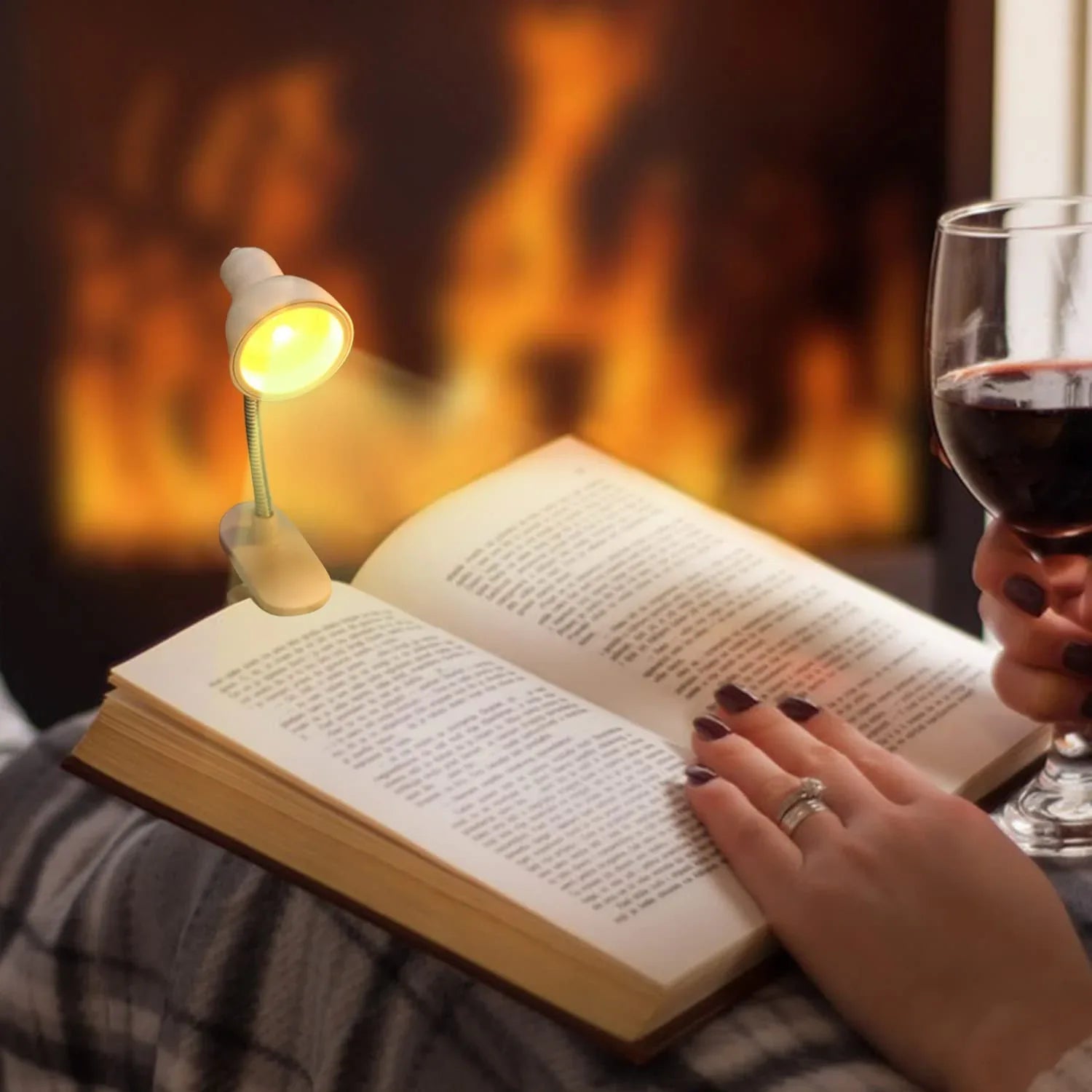 Portable Book Reading Light with Clip & Flexible Neck