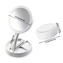 Portable Double-Sided Vanity Mirror with USB Light