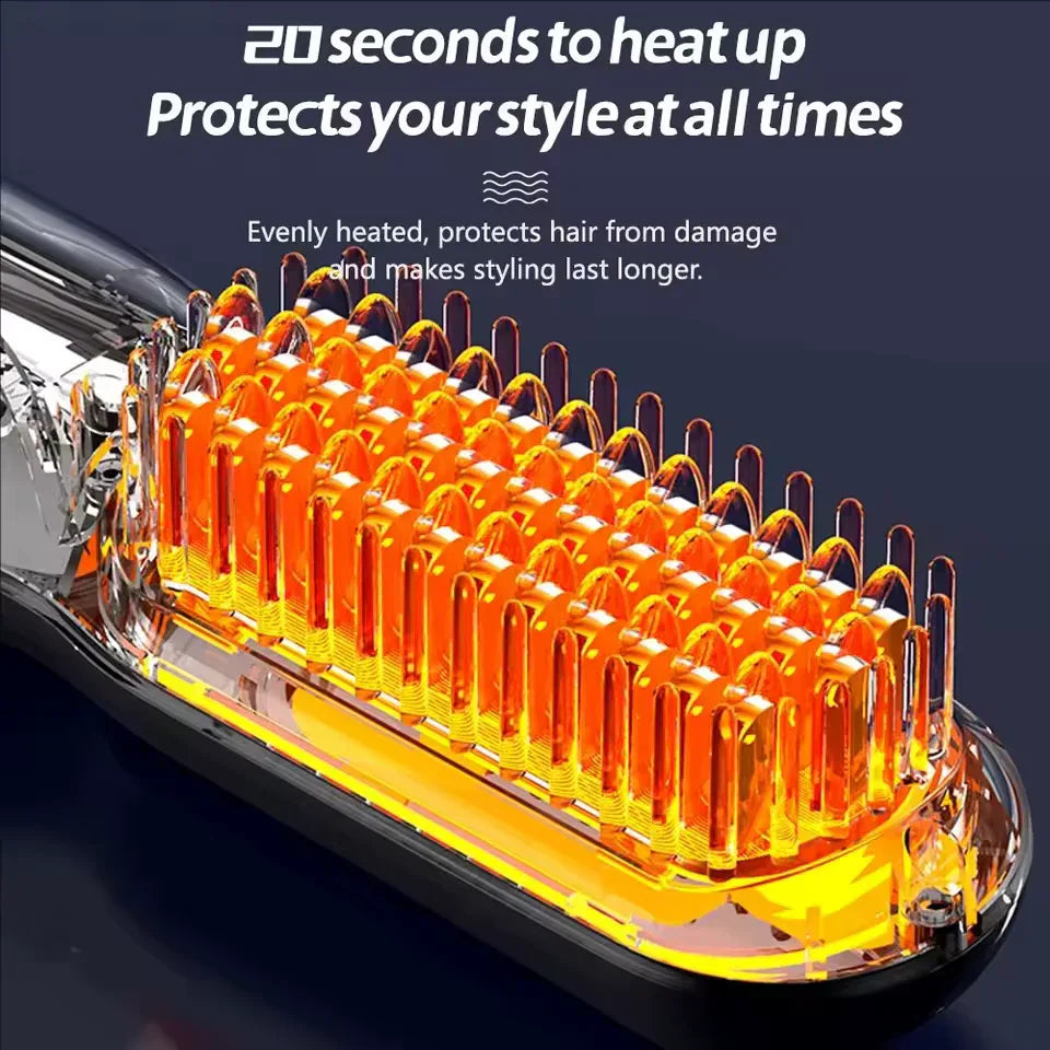Portable Electric Hair Styling Comb with Negative Ion