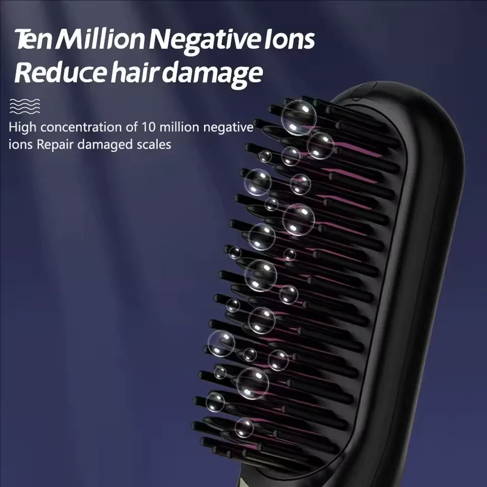 Portable Electric Hair Styling Comb with Negative Ion
