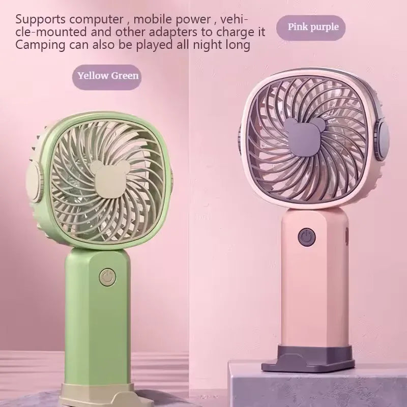 Portable Mini Fan USB Rechargeable with Phone Stand