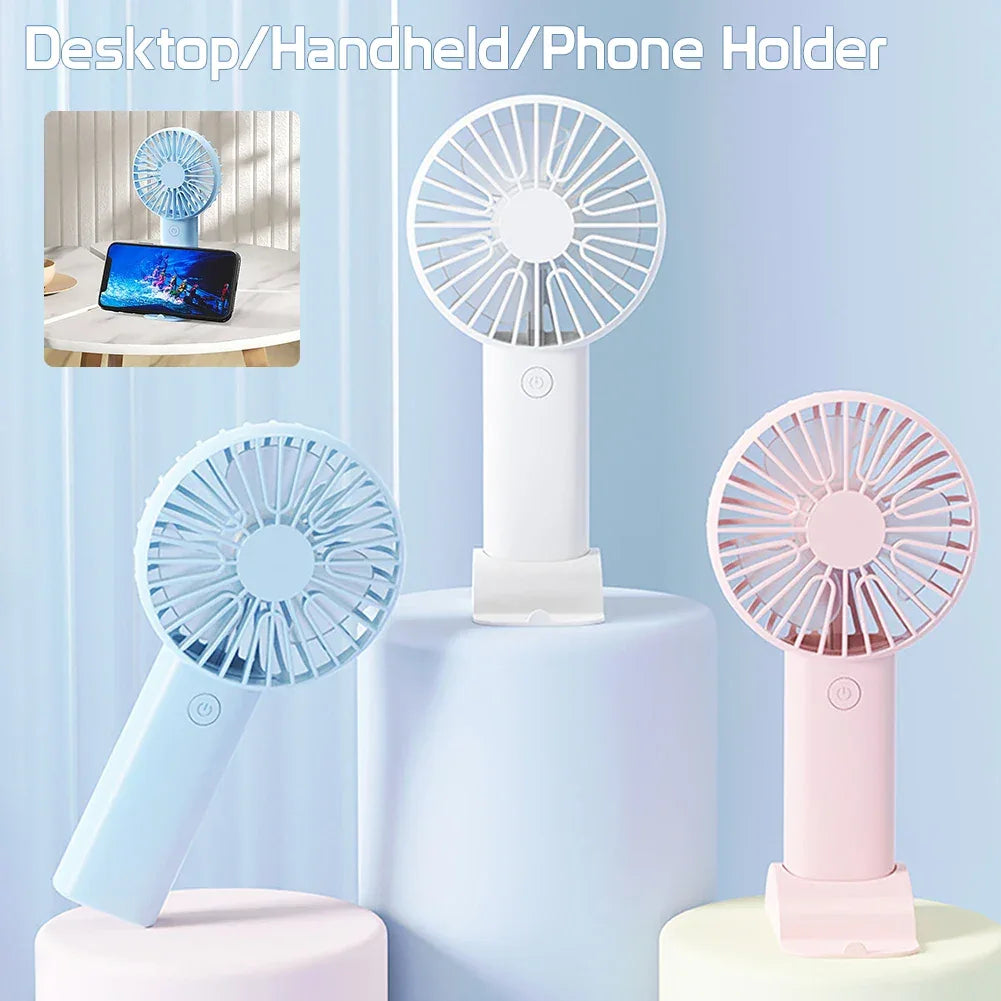 Portable Mini Fan USB Rechargeable with LED Light