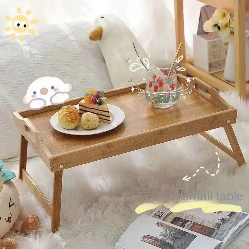 Premium Quality Natural Bamboo Table with Foldable Legs