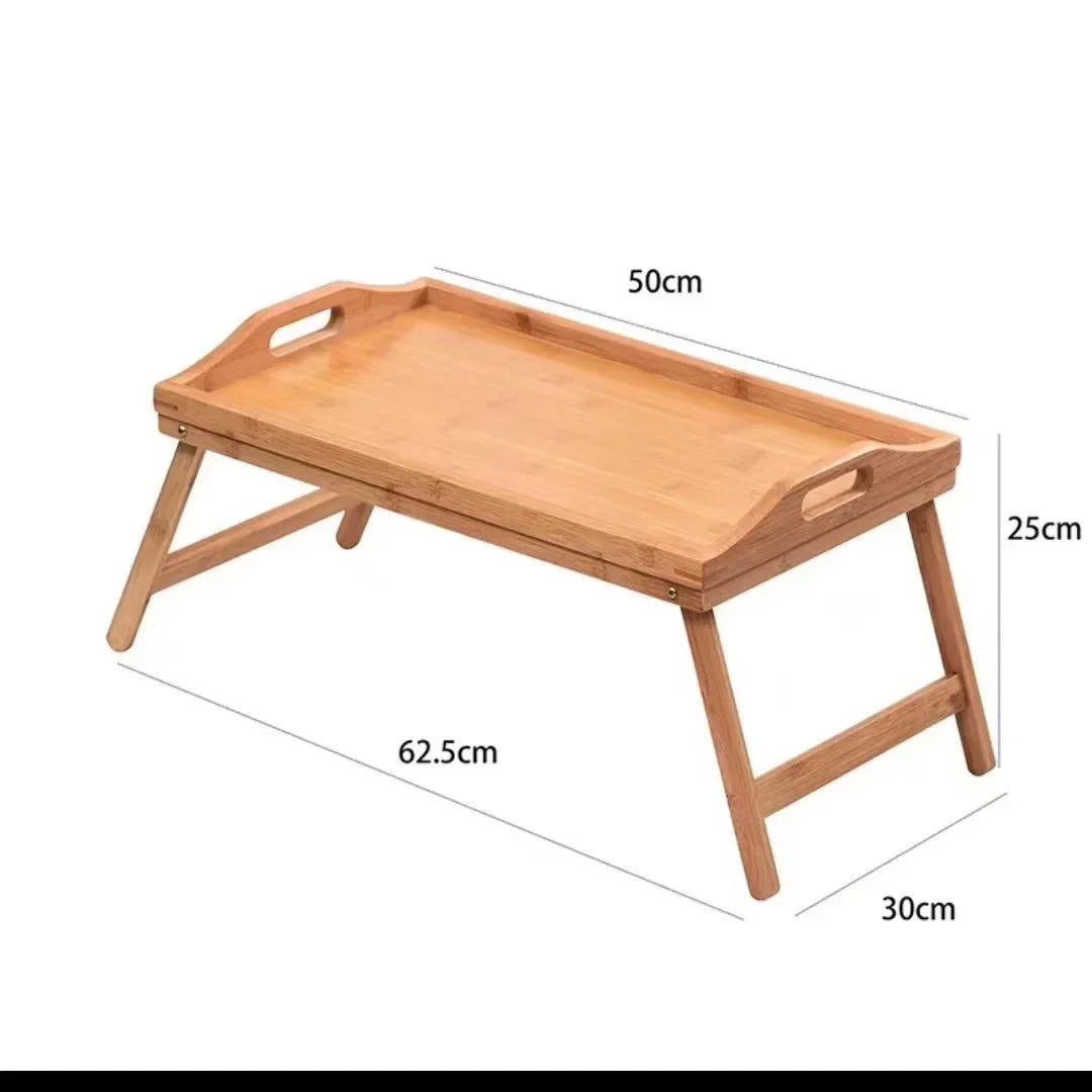 Premium Quality Natural Bamboo Table with Foldable Legs