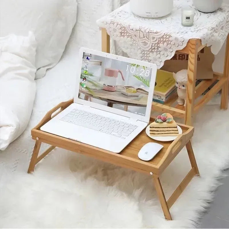 Premium Quality Natural Bamboo Table with Foldable Legs