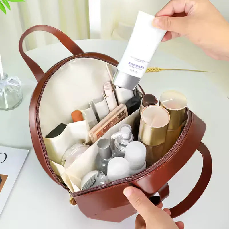 PU leather cosmetic bag for women