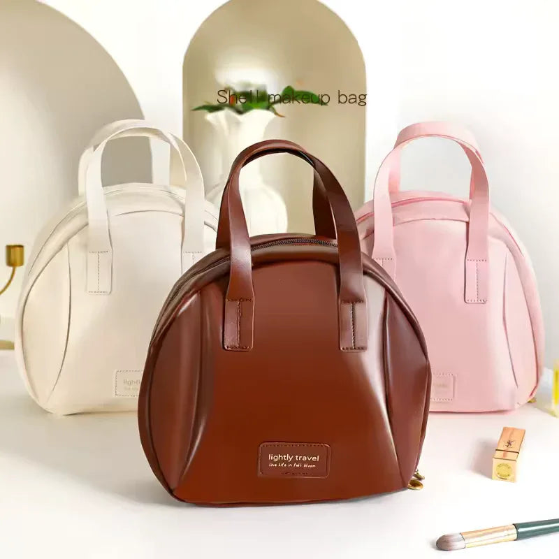PU leather cosmetic bag for women