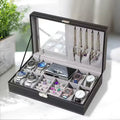 PU Leather 8+3 Watch Box with Jewelry Storage