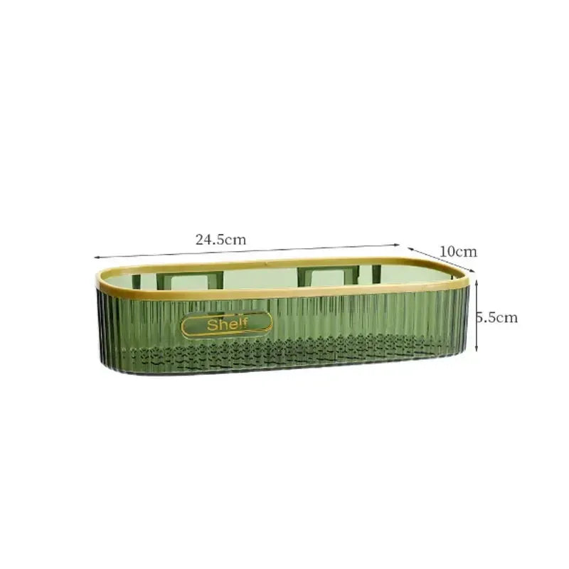 Punch-Free Bathroom Shelf Plastic Organizer