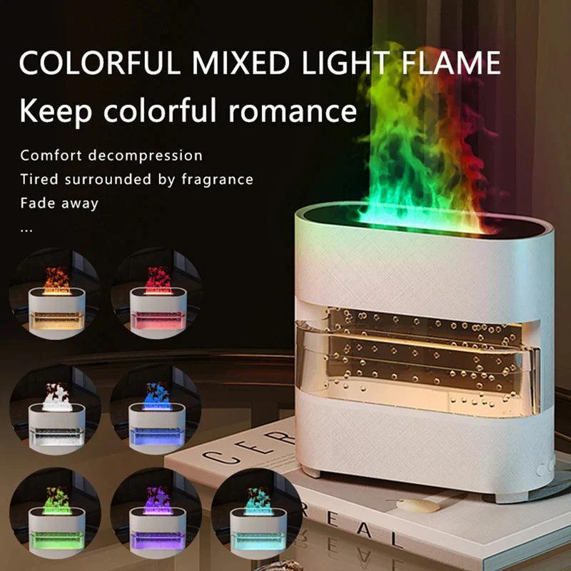 Rain Effect Humidifier with Flame LED Light