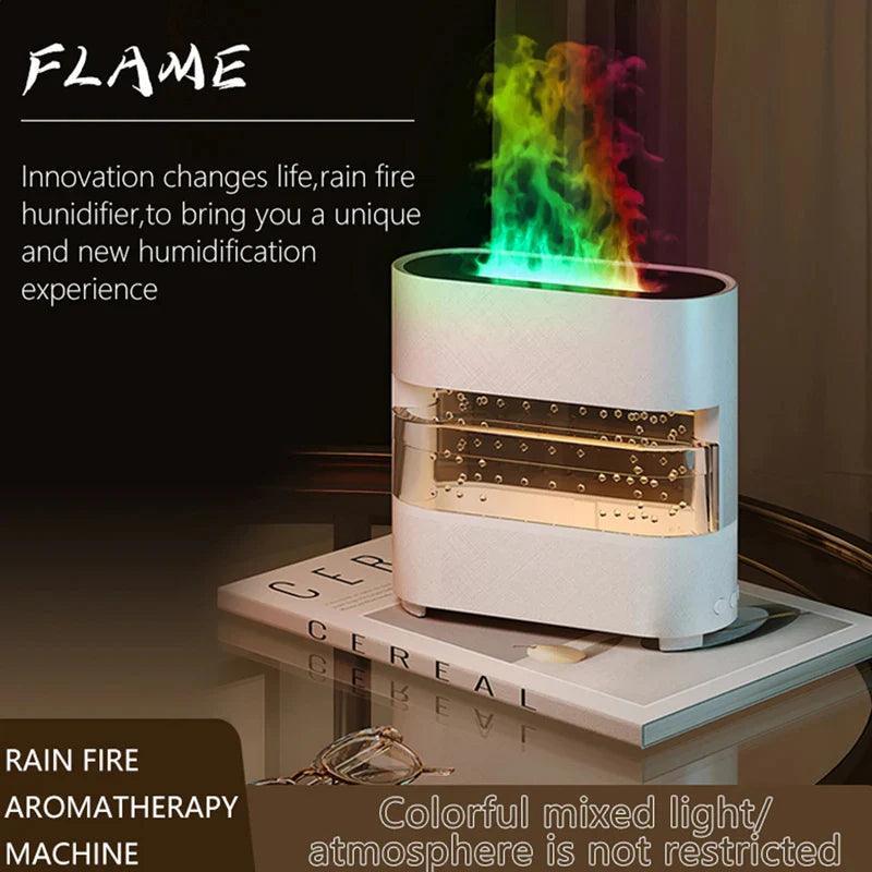 Rain Effect Humidifier with Flame LED Light