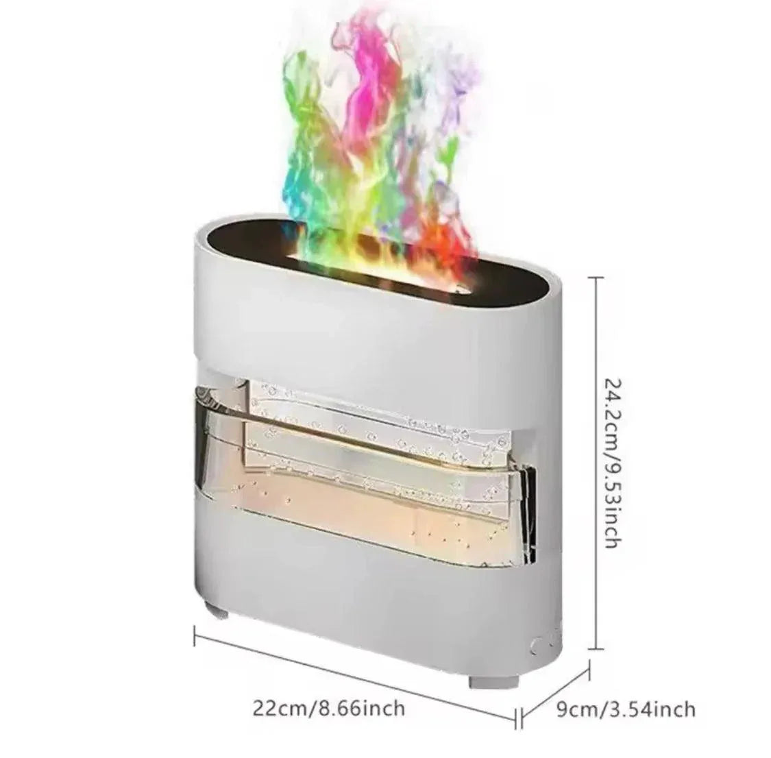 Rain Effect Humidifier with Flame LED Light