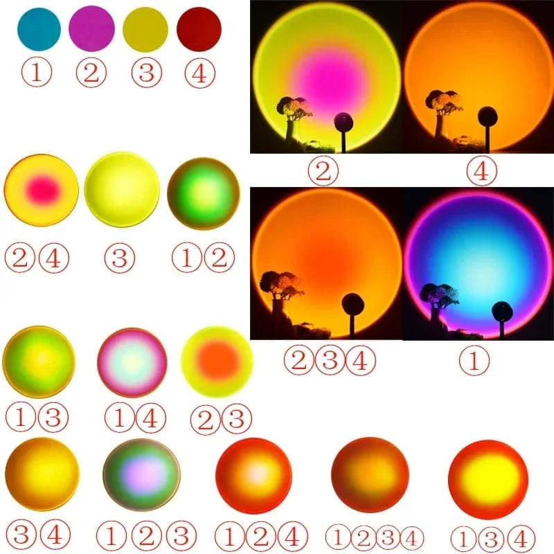 15 in 1 Rainbow Sunset Lamp for Home Decor