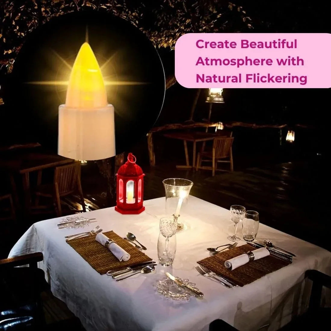 Red Ramadan Lantern Lamp with LED Candle