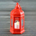 Red Ramadan Lantern Lamp with LED Candle