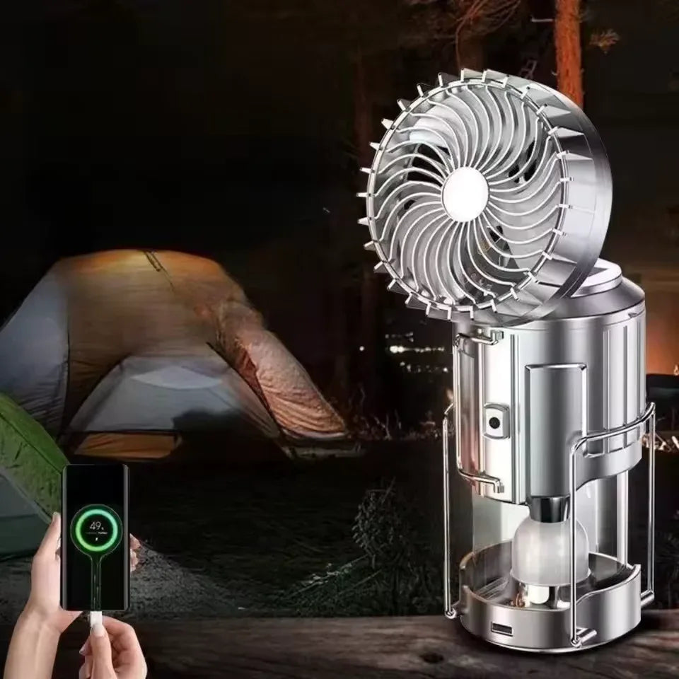 Rechargeable Camping Emergency Light with Fan