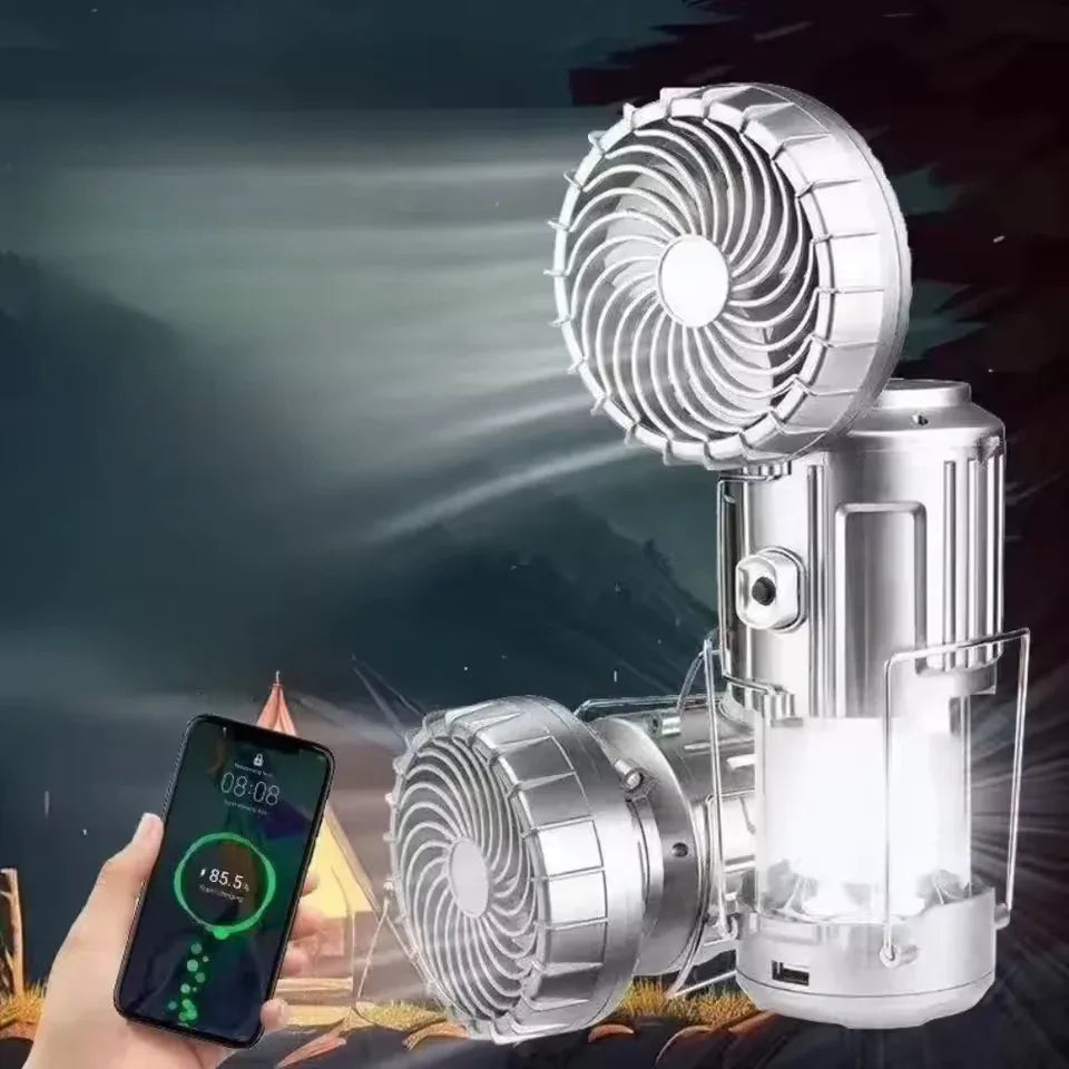 Rechargeable Camping Emergency Light with Fan