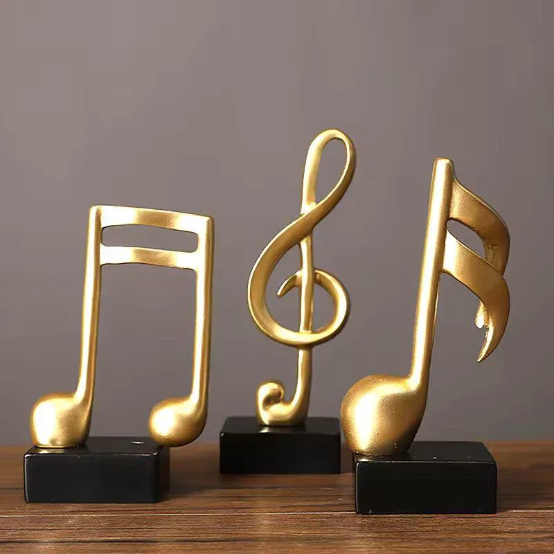 Resin Musical Note Decor 3 Pieces Set – Elegant Home Ornaments