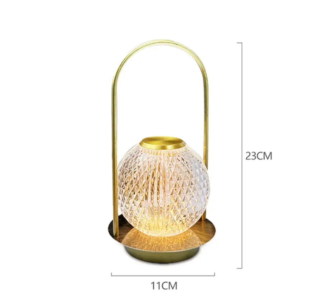 Retro Metal Table Lamp with Glass Globe
