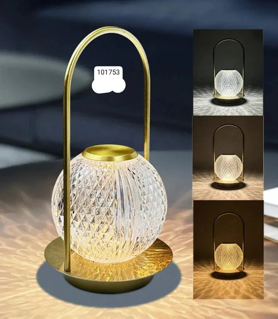 Retro Metal Table Lamp with Glass Globe
