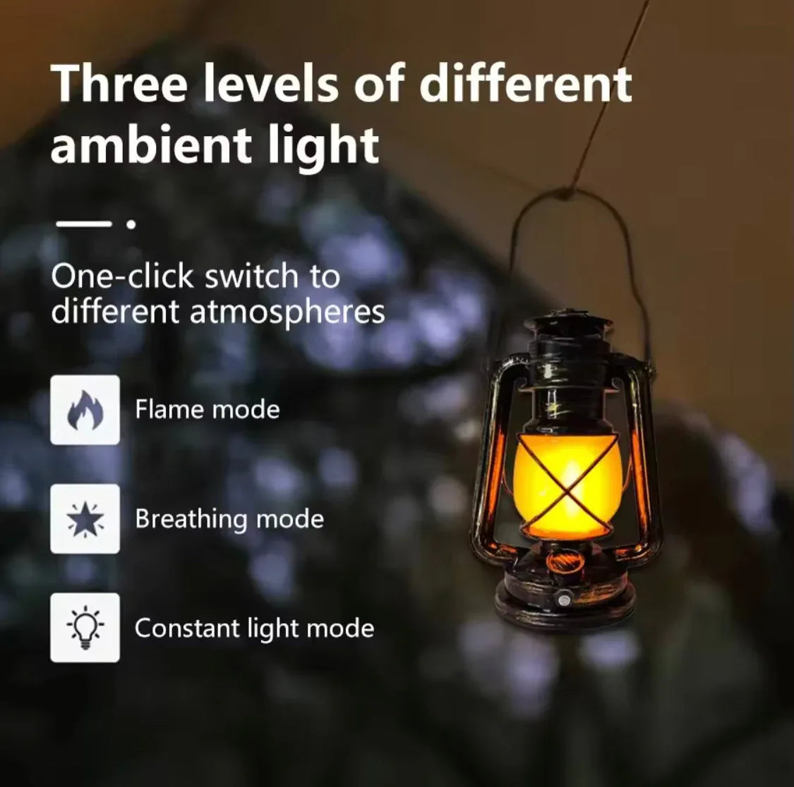 Retro Portable Lantern Rechargeable with Touch Switch