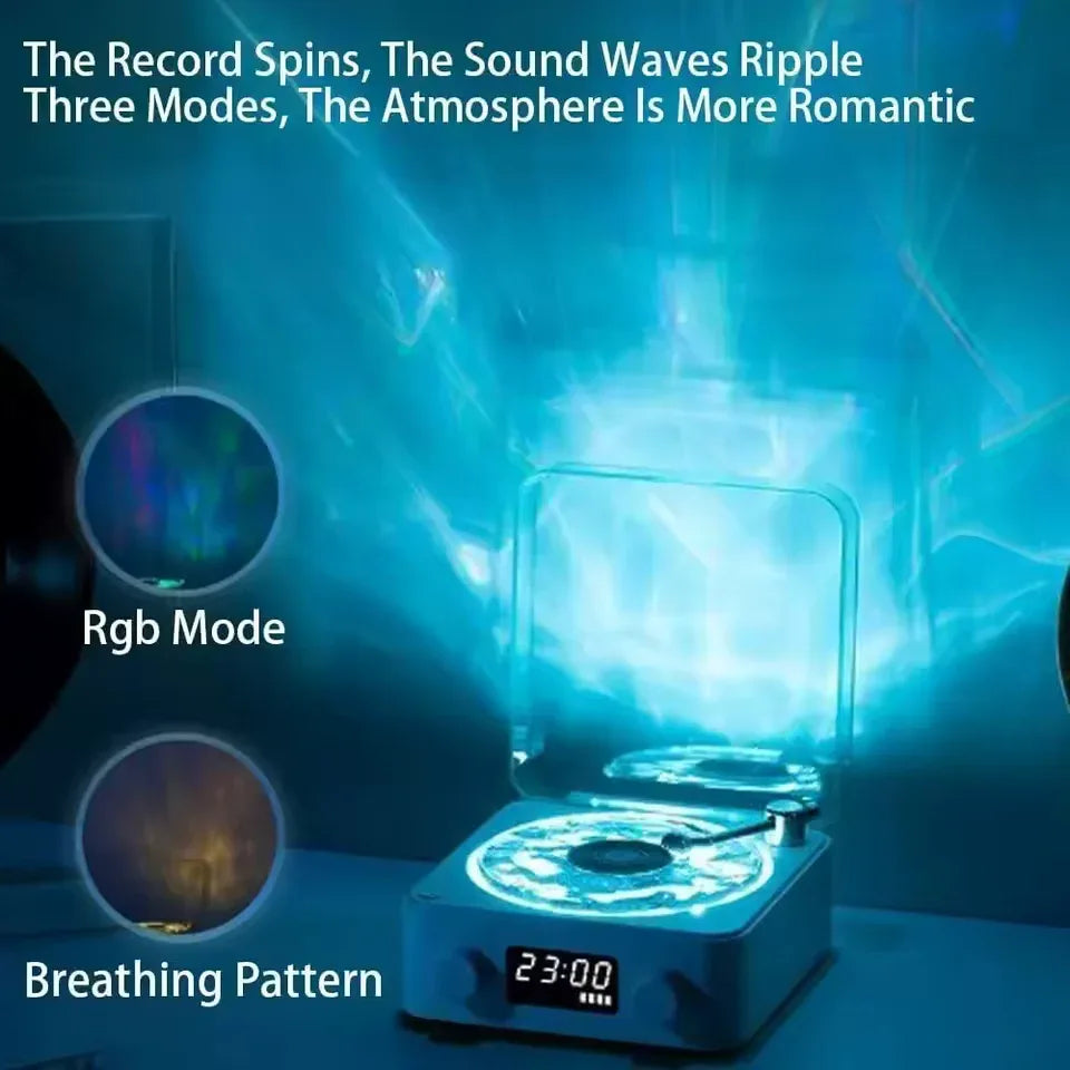Retro Turntable Bluetooth Speaker with RGB Lights
