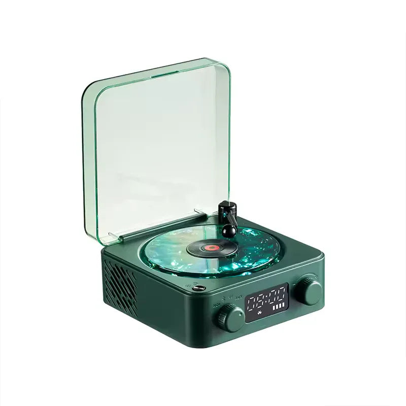 Retro Turntable Bluetooth Speaker with RGB Lights