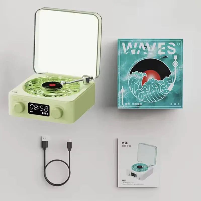Retro Turntable Bluetooth Speaker with RGB Lights