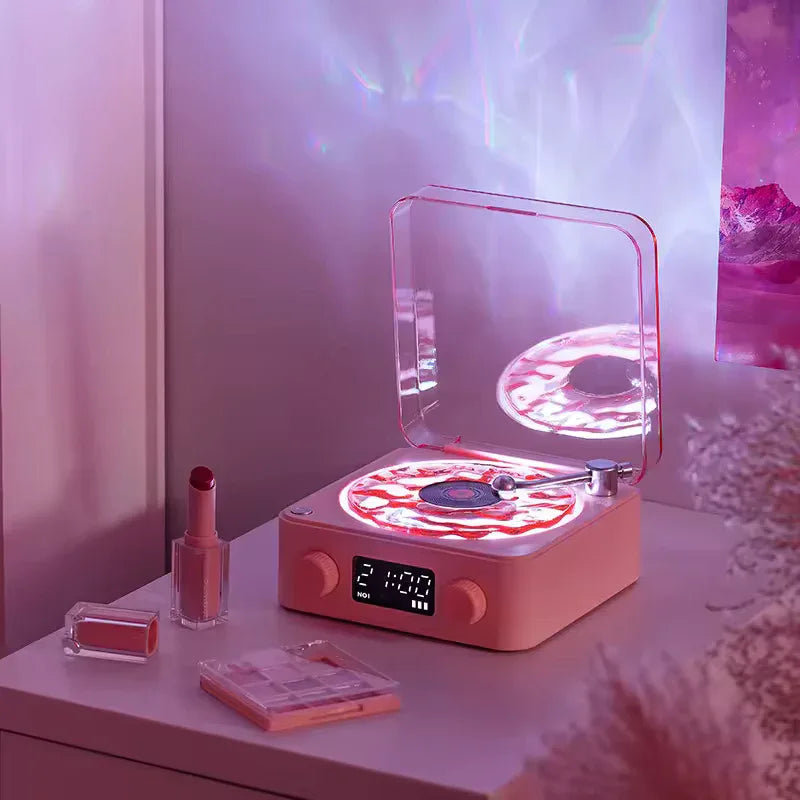 Retro Turntable Bluetooth Speaker with RGB Lights
