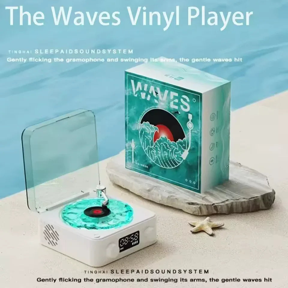 Retro Turntable Bluetooth Speaker with RGB Lights