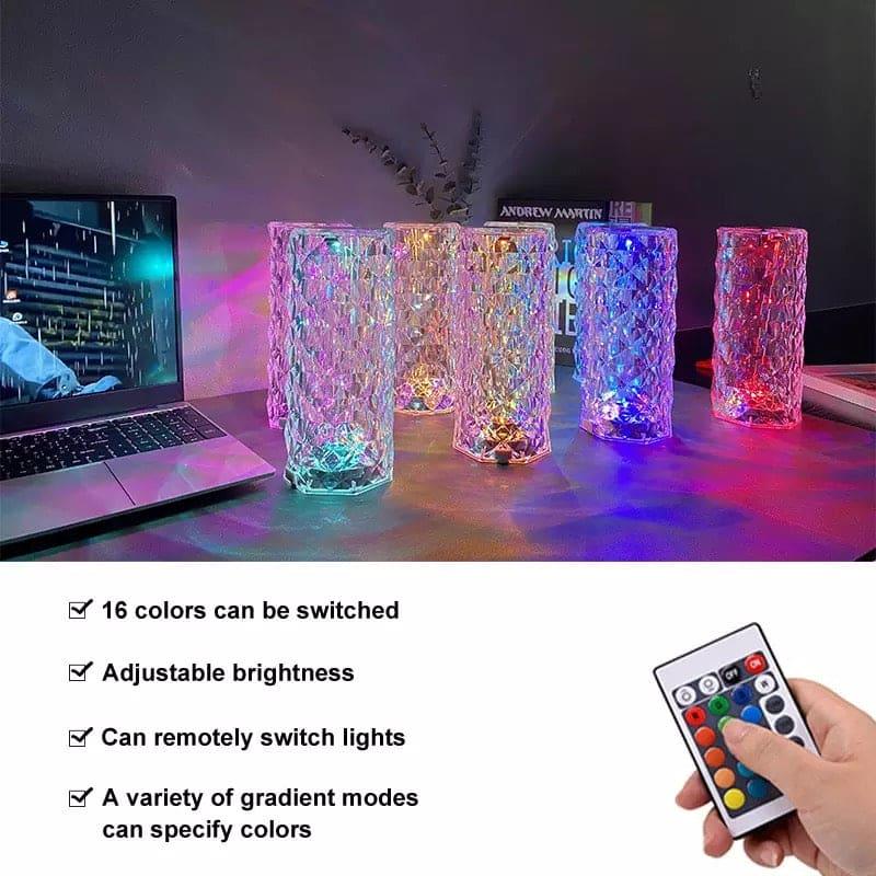 Rose Crystal Rechargeable Lamp - Elegant Glow