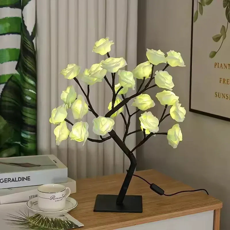 Rose LED Lamp for Home Decor - Artificial Flower Light
