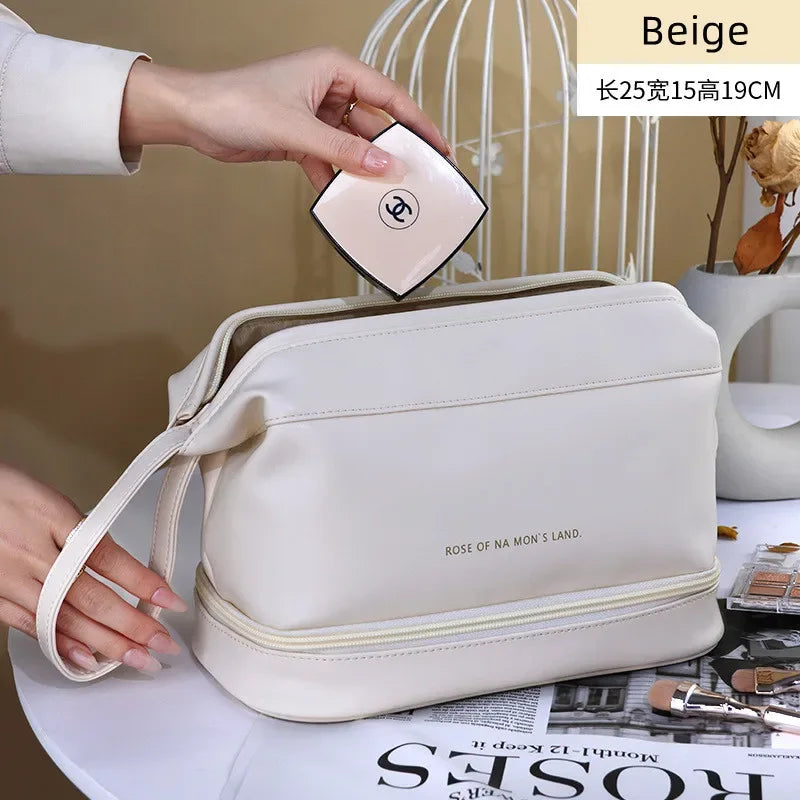 PU Leather Makeup Storage Case with Handle