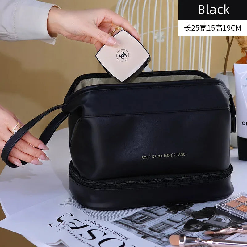 PU Leather Makeup Storage Case with Handle