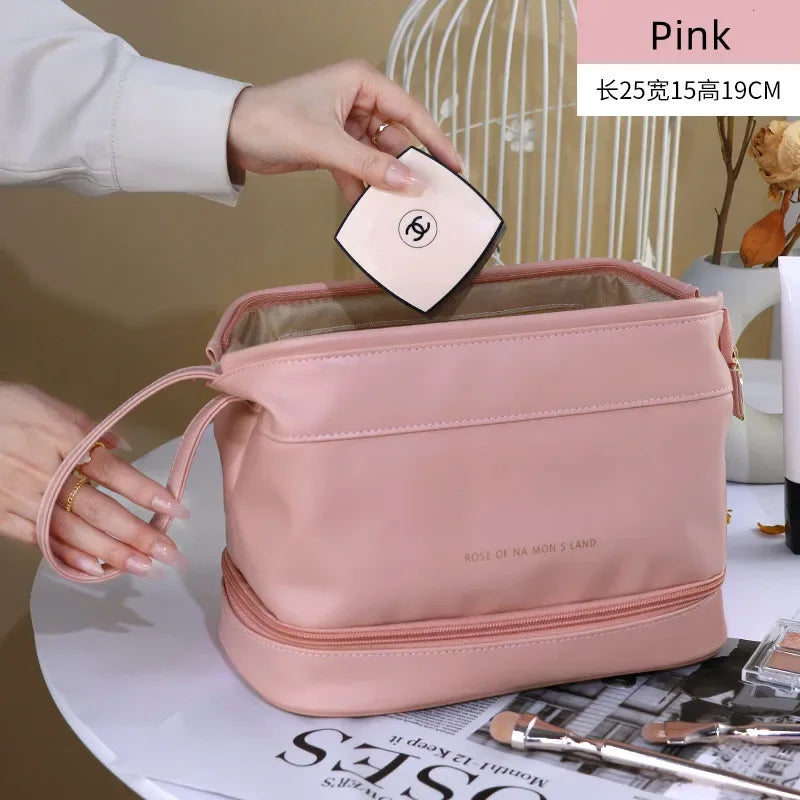 PU Leather Makeup Storage Case with Handle