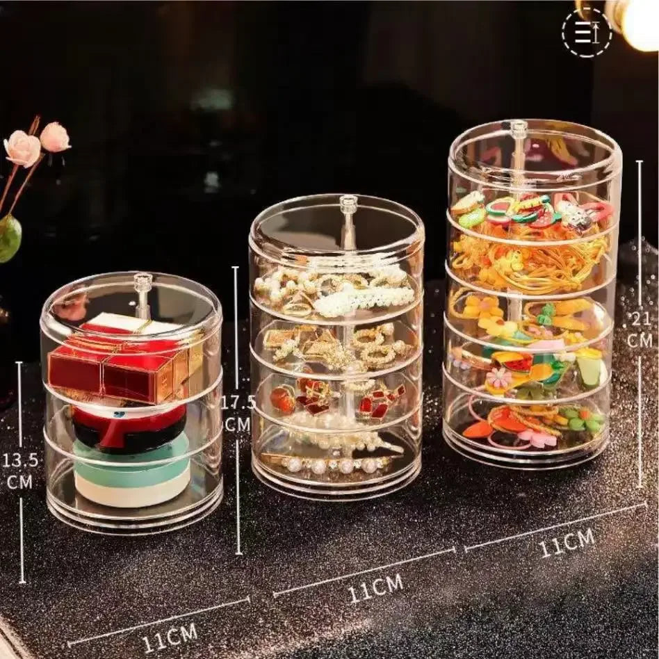 Rotating Jewelry Storage Box - Clear Organizer