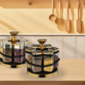 Rotating Spice Jar Set with 6 Glass Jars