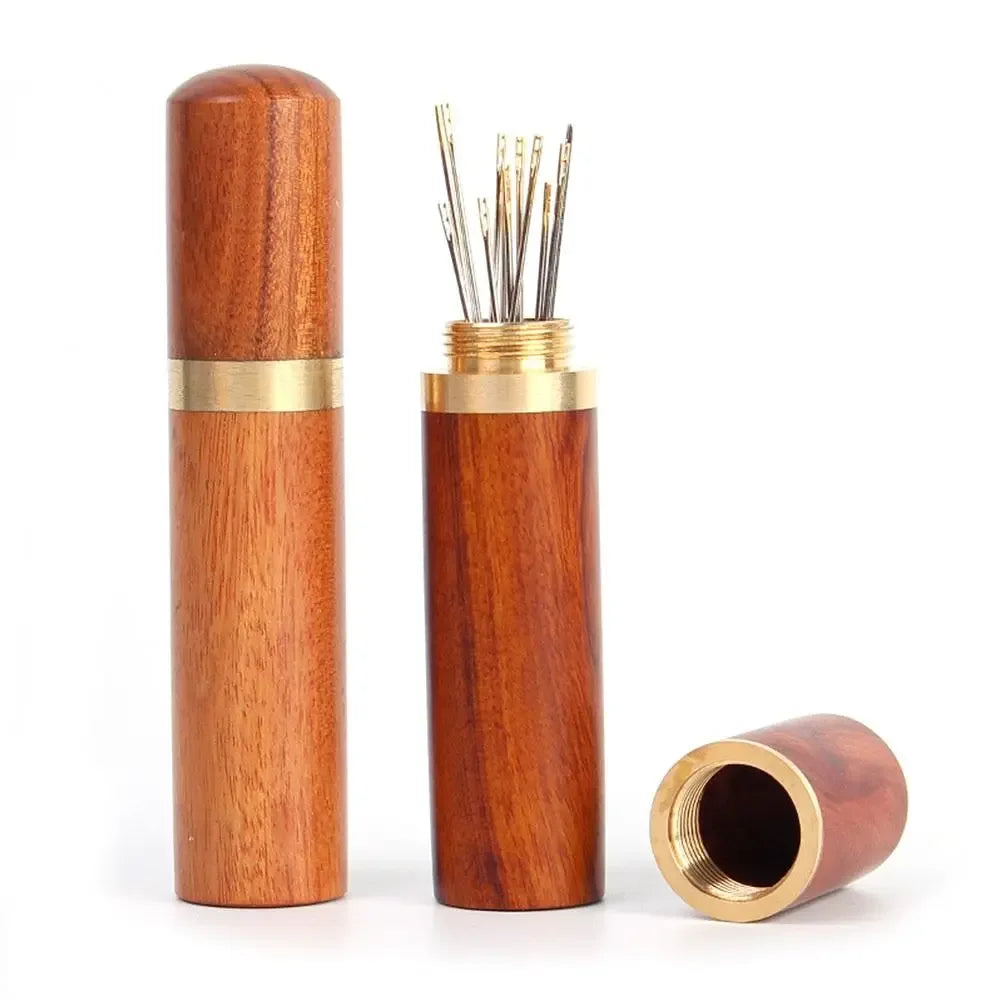 Sandalwood Needle Organizer - Durable Wood Case