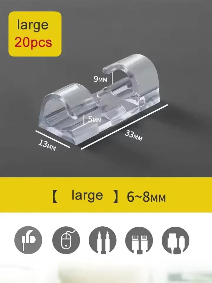 Pack of 4 Self Adhesive Wire Holder Cable Clips