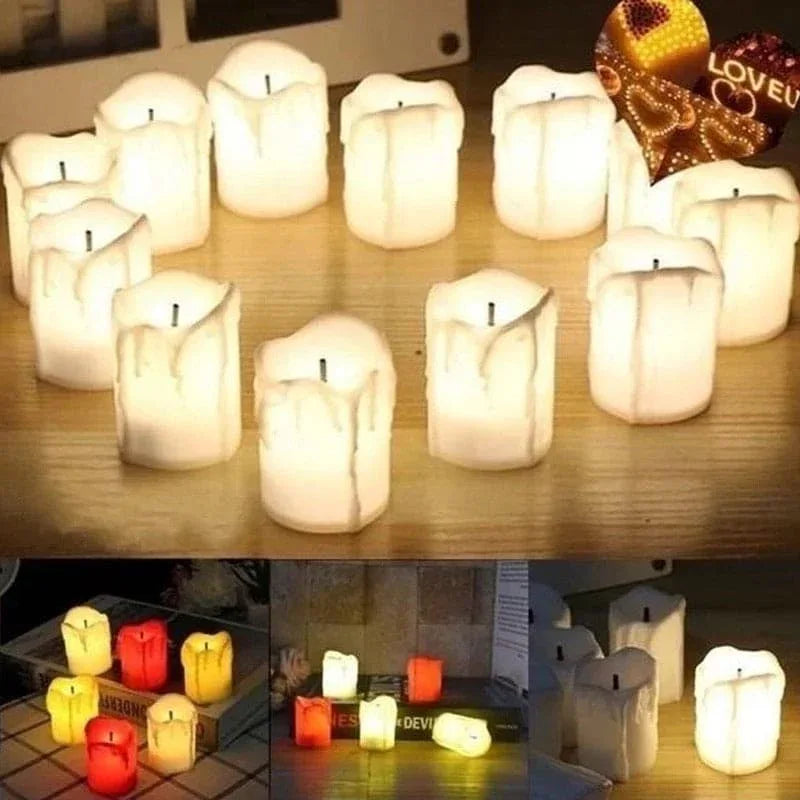 Set of 2 Flameless Tea Lights with Realistic Glow
